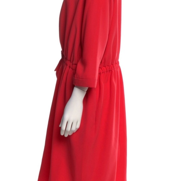 Bateau Neckline Knee-Length Emporio Armani Red Dress SZ 8 Italian 40 NWT - Picture 2 of 15